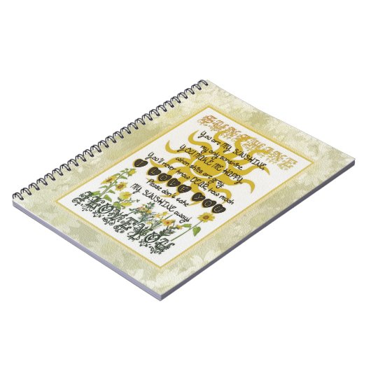 Carnet Vous êtes mon soleil (Côté gauche)