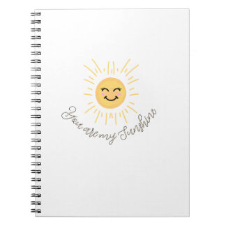 Carnet vous êtes mon soleil jaune orange rayons de soleil