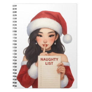 Carnet Vous êtes sur ma Naughty List Asian Mrs Clause