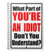 Carnet Vous êtes un Idiot (Devant)