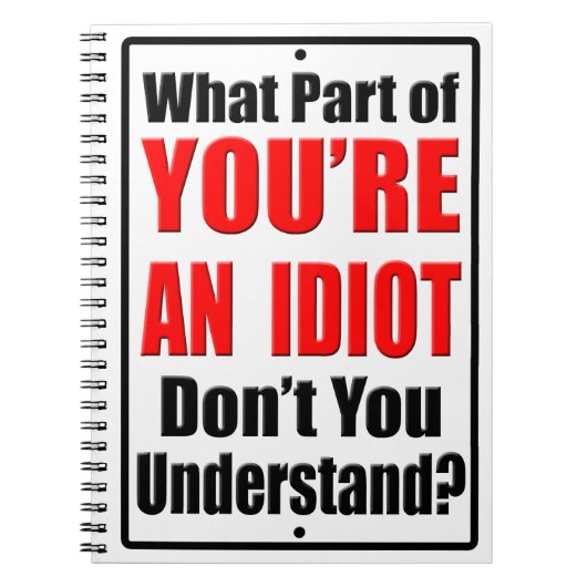 Carnet Vous êtes un Idiot (Devant)