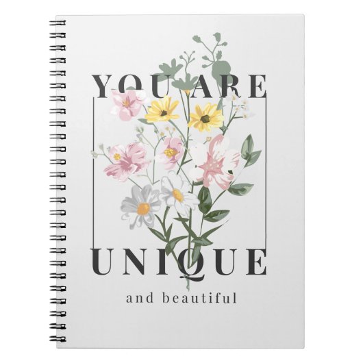 Carnet Vous êtes un Slogan floral unique (Devant)