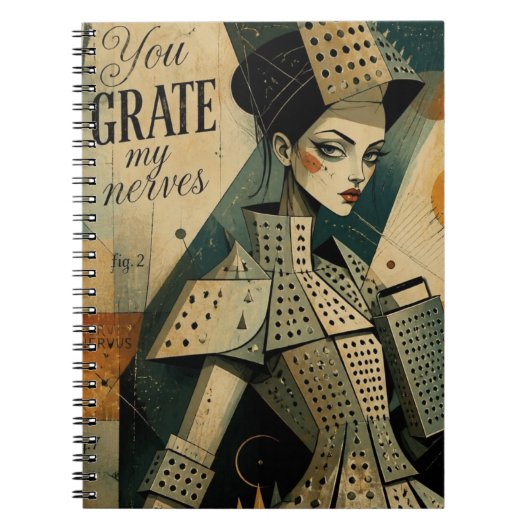 Carnet Vous Grattez Mes Nerfs Râpe à Fromage Fantaisie Mo (Devant)