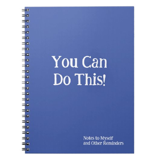 Carnet Vous Pouvez Le Faire ! Notes de Myself Blue White (Devant)