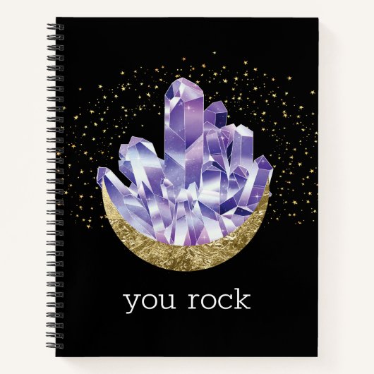 Carnet Vous Rock Amethyst Crystals Aquarelle Mystique Pas (Devant)