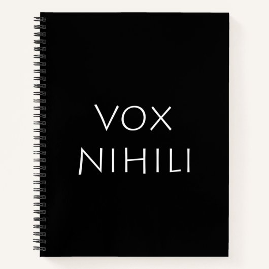 Carnet Vox nihili (Devant)