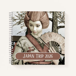 Carnet Voyage au Japon 2026 Art Vintage Geisha Sakura