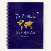 Carnet Voyage Aventures en bleu dénudé (Devant)