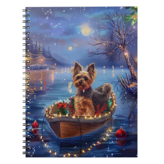 Carnet Voyage de fête de Noël du Biewer Terrier (Devant)