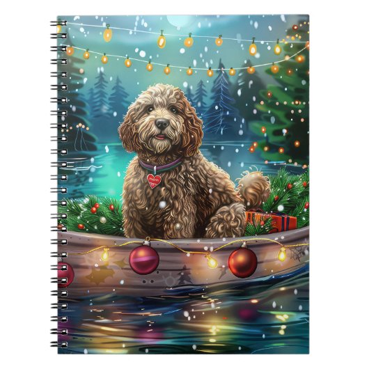 Carnet Voyage de Noël Festif du Cockapoo (Devant)
