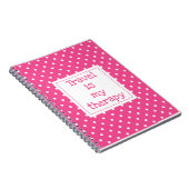 Carnet Voyage est ma thérapie moderne points rose et blan (Côté Droit)