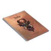 Carnet Voyage mystique de temps avec ailes, montre steamp (Côté Droit)