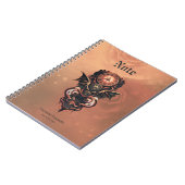 Carnet Voyage mystique de temps avec ailes, montre steamp (Côté gauche)