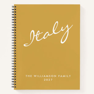 Carnet Voyage Personnalisé Script Jaune Minimaliste