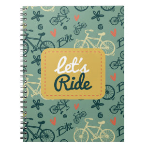 Carnet Voyons à vélo vert moderne Motif