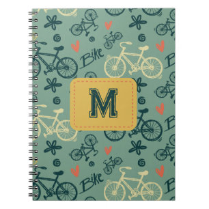 Carnet Voyons à vélo vert moderne Motif