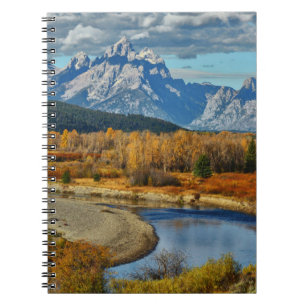 Carnet Vue de la rivière Grand Teton Mountains à l'automn