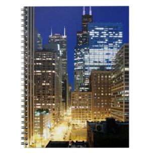 Carnet Vue de nuit du paysage urbain de Chicago