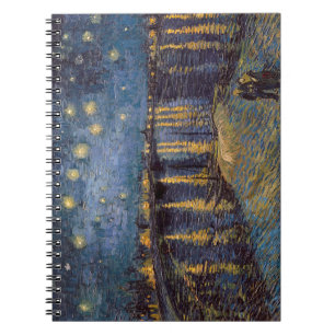 Carnet Vue nocturne étoilée sur les quais du Rhône