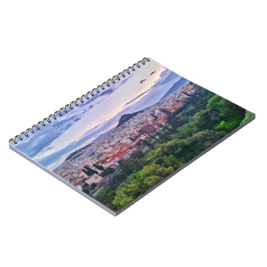 Carnet Vue pittoresque du coucher de soleil violet d'Athè (Côté gauche)