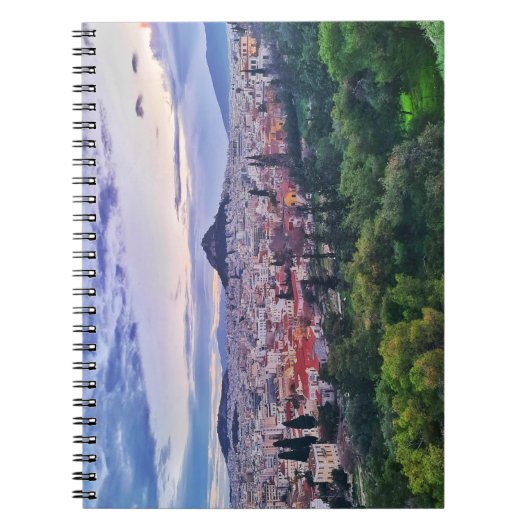 Carnet Vue pittoresque du coucher de soleil violet d'Athè (Devant)