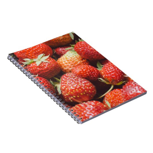 Carnet Vue rapprochée sur fraise fraîche d'été avec la pi (Côté Droit)