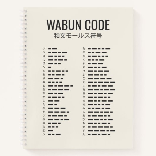 Carnet Wabun Code 和文モールス符号 Morse Spiral (Devant)