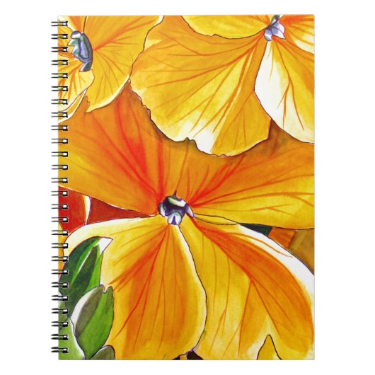 Carnet Wallflower originale aquarelle art floral (Devant)