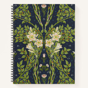 Carnet Walter Crane Vintage Navy White Motif de Lys