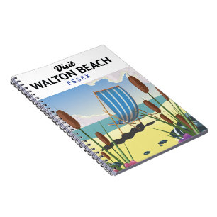 Carnet Walton Beach, Essex Affiche de voyage en bord de m