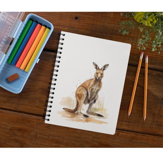 Carnet Wanderer extérieur : aquarelle Kangaroo