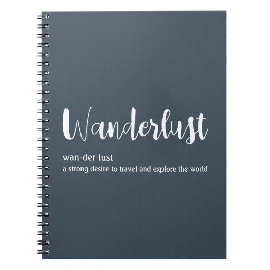 Carnet Wanderlust définition blanc gris bleu couleur (Devant)