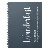 Carnet Wanderlust définition blanc gris bleu couleur (Devant)