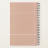 Carnet Warm Beige Grid Pattern Minimal Soft Check Design (Verso)