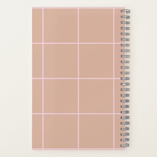 Carnet Warm Beige Grid Pattern Minimal Soft Check Design (Verso)