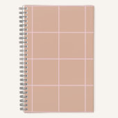 Carnet Warm Beige Grid Pattern Minimal Soft Check Design (Recto)