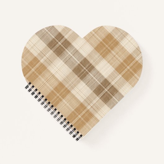 Carnet Warm Beige Plaid Linen Texture with Weaves (Devant)