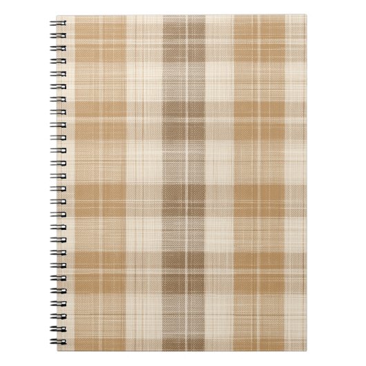 Carnet Warm Beige Plaid Linen Texture with Weaves (Devant)