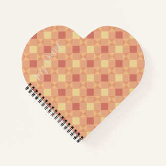 Carnet Warm Geometric Diamond Pattern in Peach & Terracot