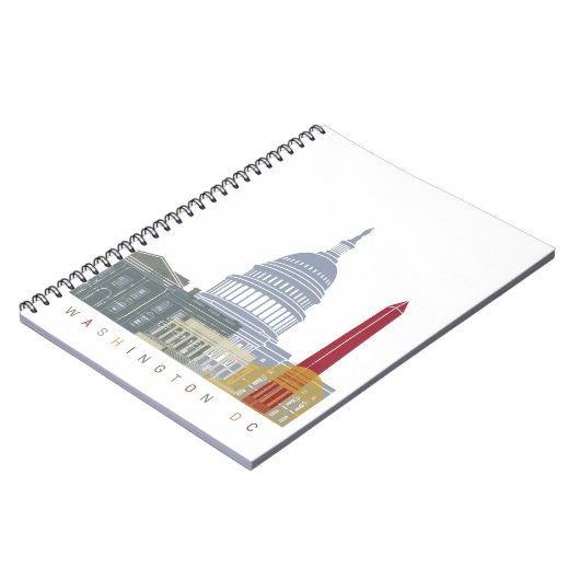 Carnet Washington DC skyline poster (Côté gauche)