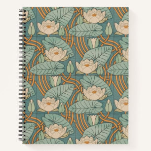Carnet Water Lys Lily Art Nouveau Nature
