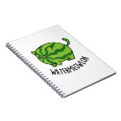 Carnet Water-meow-lon Drôle de Pastèque Chat Jeu de mots  (Côté Droit)