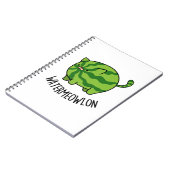 Carnet Water-meow-lon Drôle de Pastèque Chat Jeu de mots  (Côté gauche)