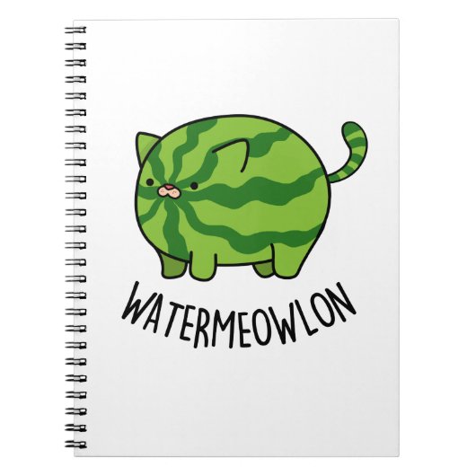 Carnet Water-meow-lon Drôle de Pastèque Chat Jeu de mots  (Devant)