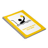 Carnet Water polo player black silhouette custom (Côté Droit)
