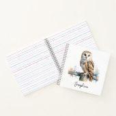 Carnet Watercolor Barn Owl Rustic Wildlife Personalized (Intérieur)