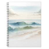Carnet Watercolor Beach Waves Rustic Coastal (Devant)