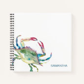 Carnet Watercolor Blue Crab Journalisation personnalisée (Devant)