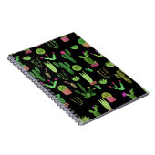 Carnet Watercolor Cactuses Plante Arrière - plan sans cou (Côté Droit)