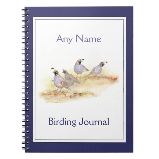 Carnet Watercolor California Quail (Devant)